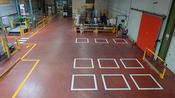 marquage-sol-emplacement-palette-stockage-coopérative-cofruitd'oc