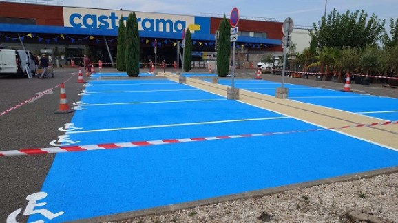 castorama-avignon-peinture-parking-chemin-piéton-pmr-handicapé